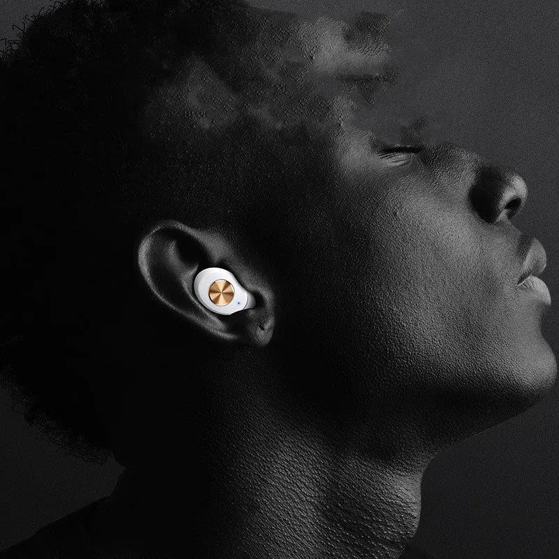 Pebble Series wireless Bluetooth earbuds and charging case in black, white, or dark green.