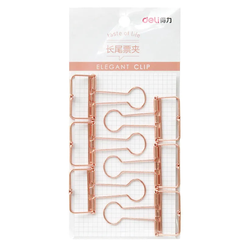 Rose gold metal binder set showing small and large ticket holder folders for test papers and documents