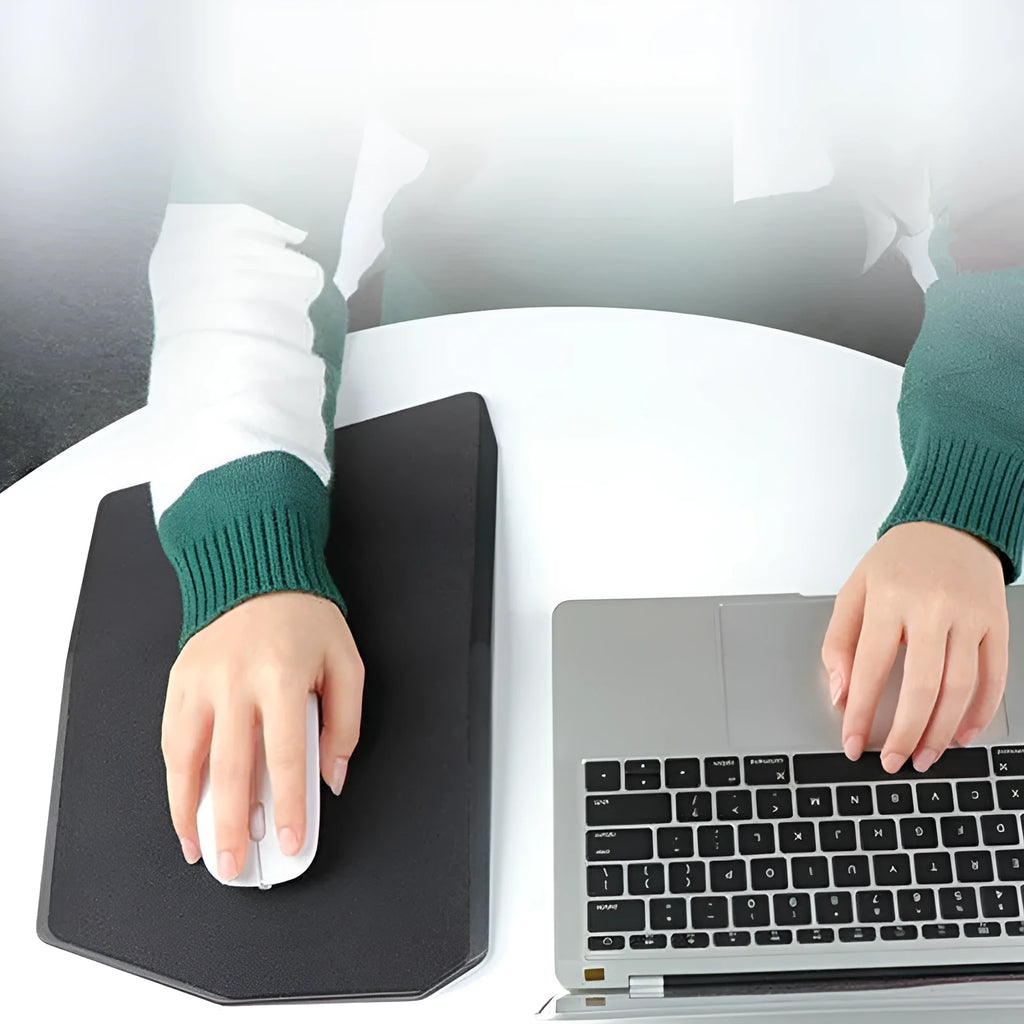 Creative black three-dimensional geometric mouse pad with honeycomb support structure on a desk