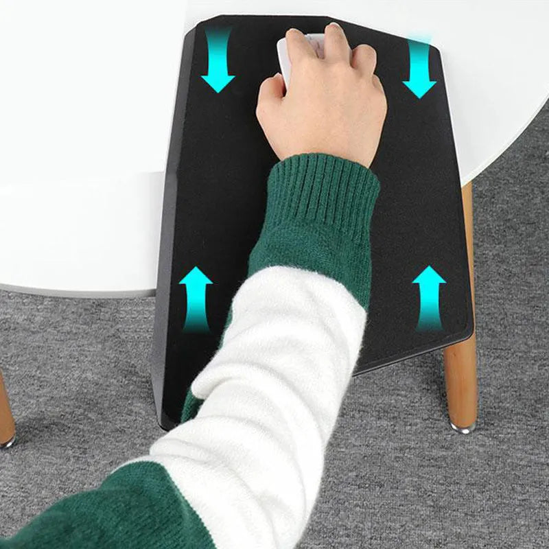 Creative black three-dimensional geometric mouse pad with honeycomb support structure on a desk