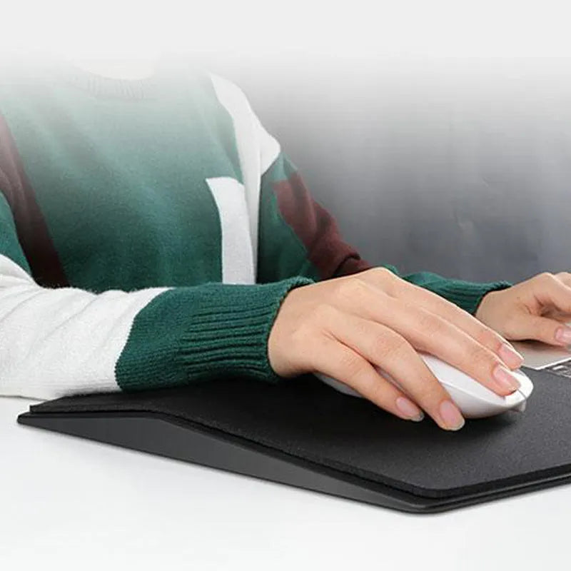 Creative black three-dimensional geometric mouse pad with honeycomb support structure on a desk
