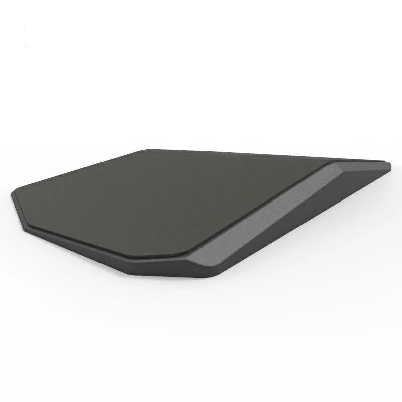 Creative black three-dimensional geometric mouse pad with honeycomb support structure on a desk