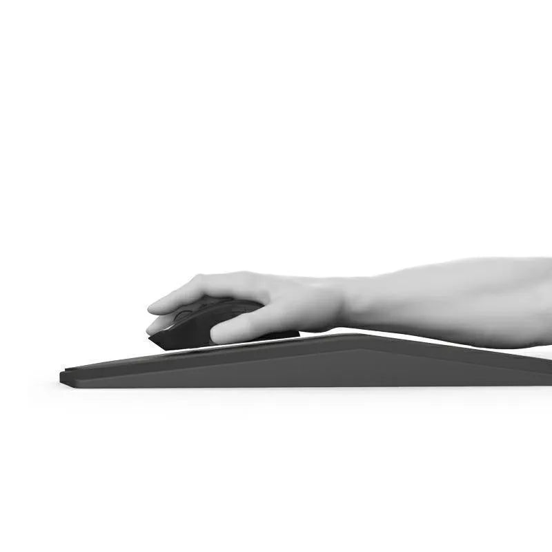 Creative black three-dimensional geometric mouse pad with honeycomb support structure on a desk