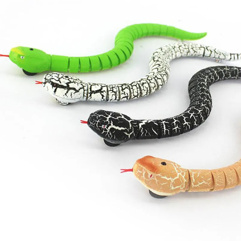 Black and grey remote control snake robot toy with USB charging cable