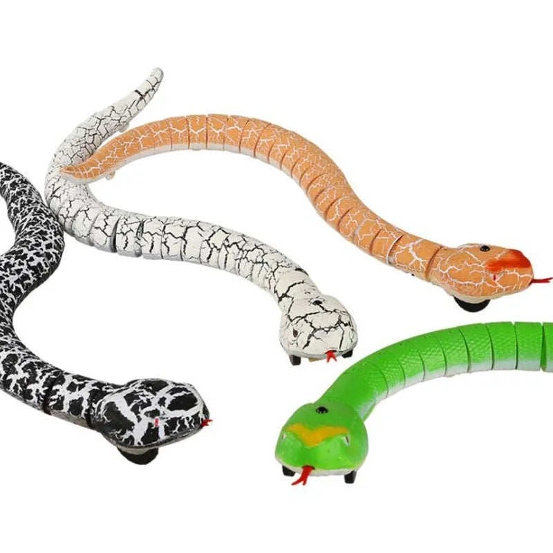 Black and grey remote control snake robot toy with USB charging cable