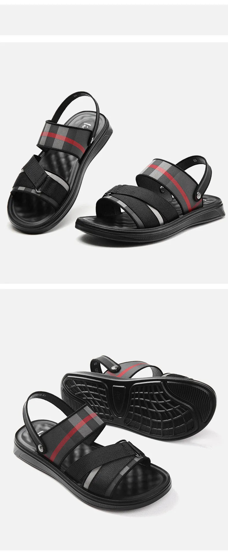 Lightweight Lycra sports sandals with polyurethane sole showing international size conversion chart