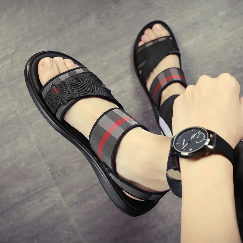 Lightweight Lycra sports sandals with polyurethane sole showing international size conversion chart