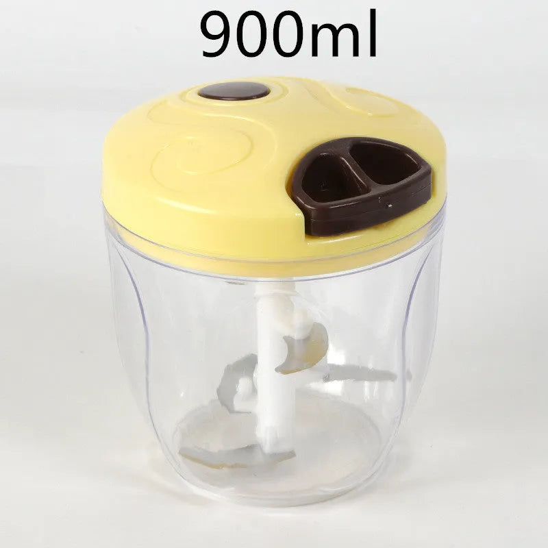 Green manual kitchen chopper with three stainless steel blades and 500ml container capacity