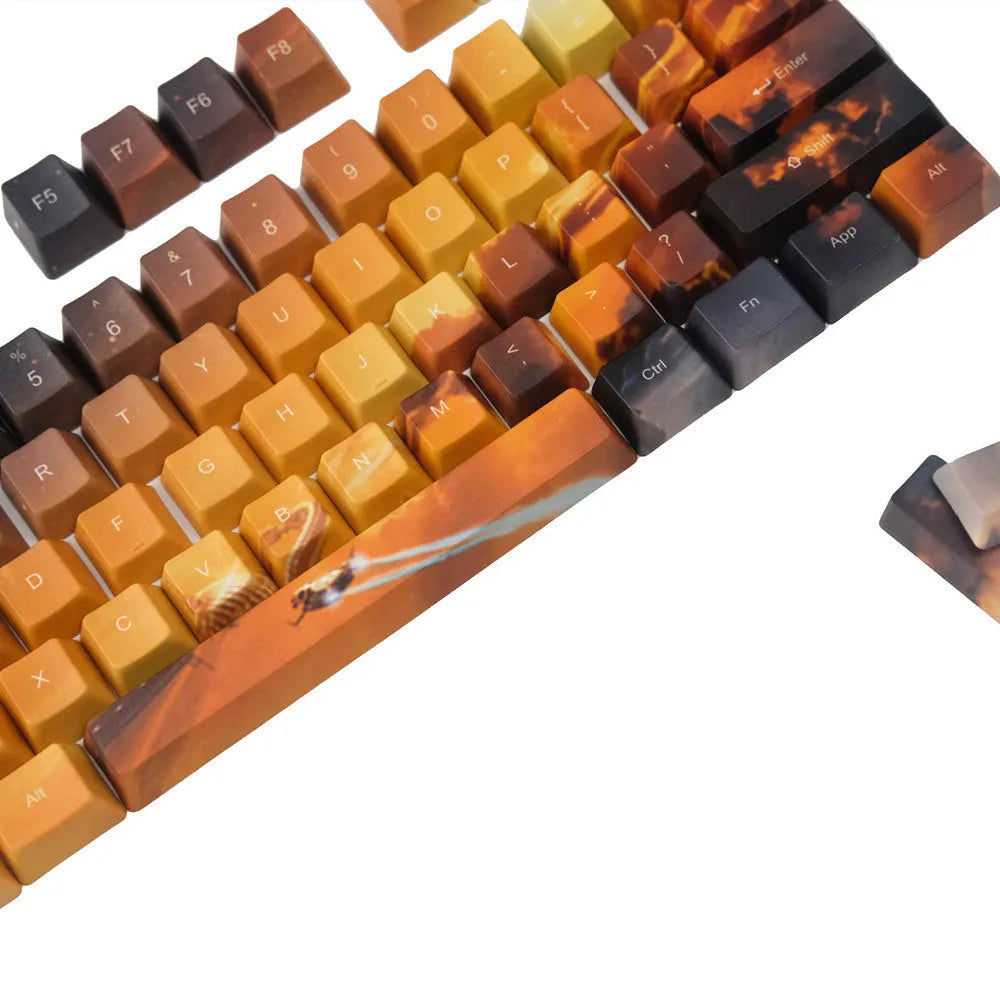 Saturn engraved mechanical keyboard keycaps for Cherry MX switches with 108-key set