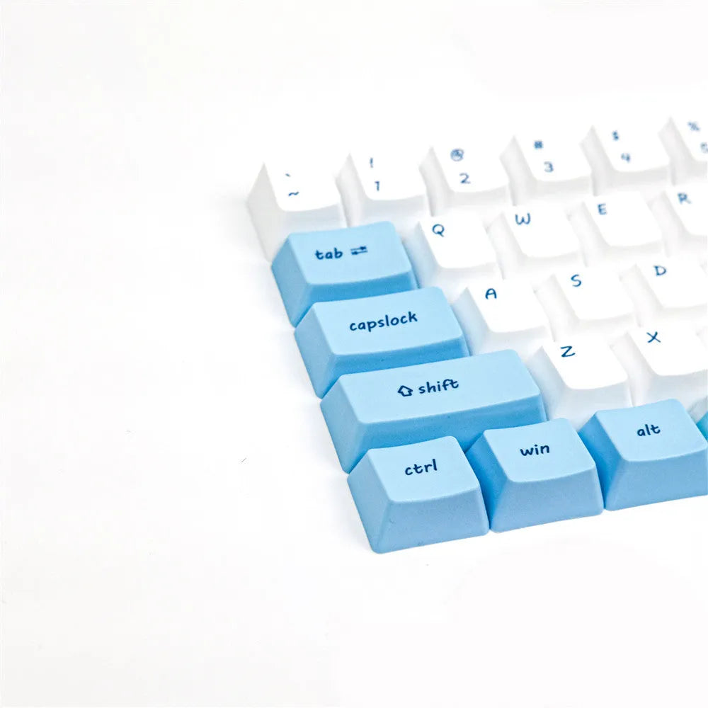 PBT keycap set with cartoon anime characters for GK61 mechanical keyboard in cherry blossom pink