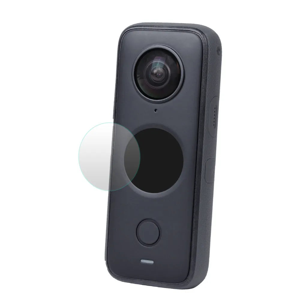 Insta360 ONE X2 tempered glass screen protector black colour with 97mm x 64mm dimensions