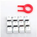 12 metallic red PBT double-shot injection moulded keycaps with translucent legends for backlit mechanical keyboards