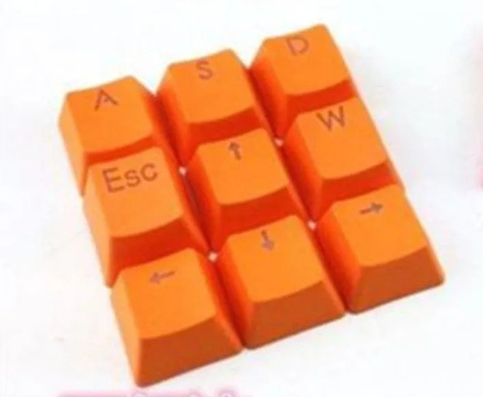 12 metallic red PBT double-shot injection moulded keycaps with translucent legends for backlit mechanical keyboards
