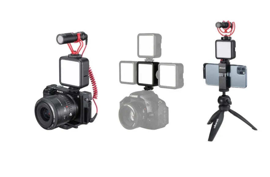 Mini LED photography light with built-in battery, dimmable 6W, 5500K, 10.5x8x4cm, in white