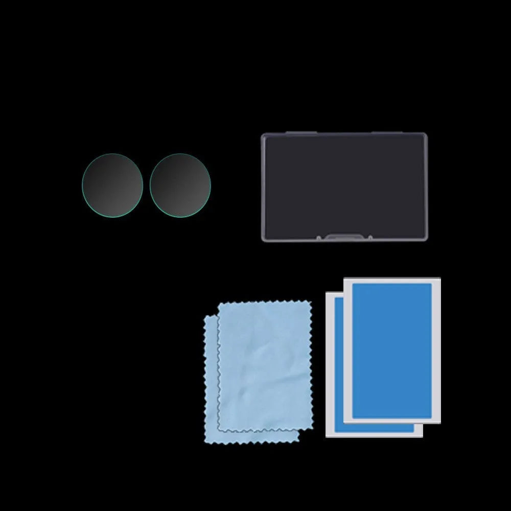 Insta360 ONE X2 tempered glass screen protector black colour with 97mm x 64mm dimensions