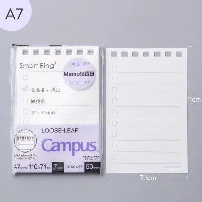 A7 hard cover detachable coil notebook in Japanese Korean small fresh style with multiple loose-leaf paper options