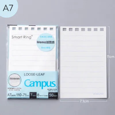 A7 hard cover detachable coil notebook in Japanese Korean small fresh style with multiple loose-leaf paper options