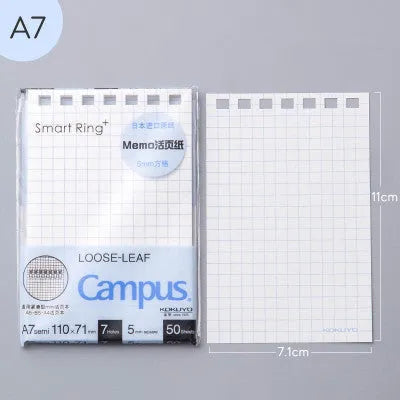 A7 hard cover detachable coil notebook in Japanese Korean small fresh style with multiple loose-leaf paper options