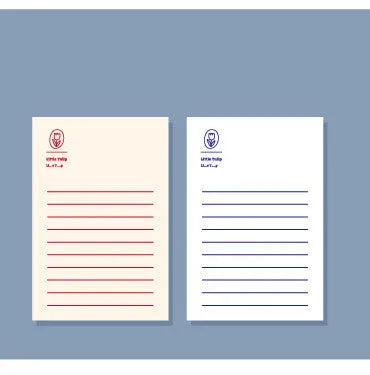 Apple-compatible memo pad notebook with colourful cover designs showing blank and lined paper options