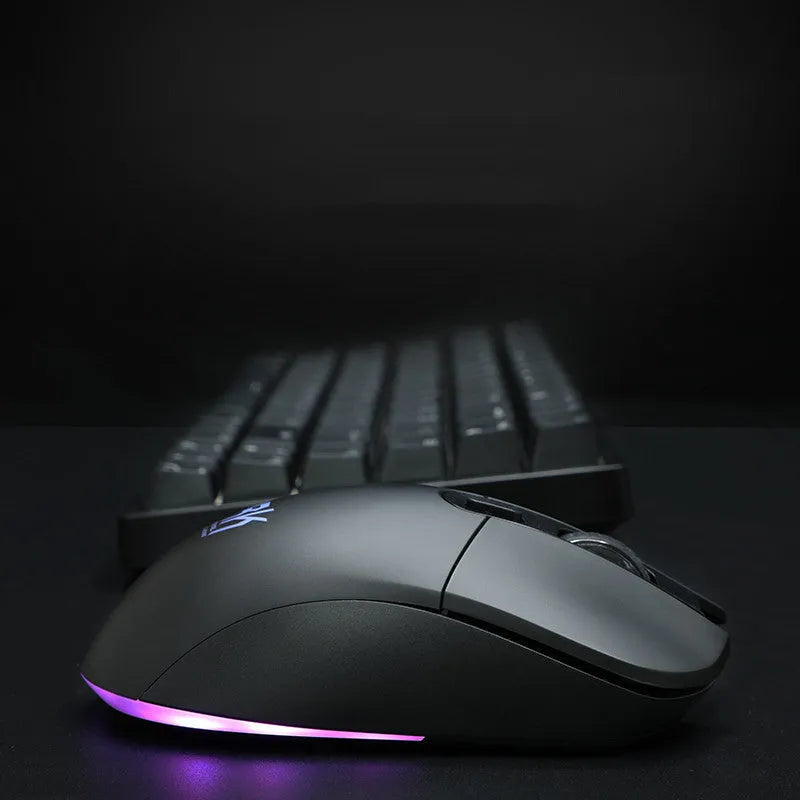 RK526 wireless mechanical keyboard and mouse set with USB transmitter and charging cable