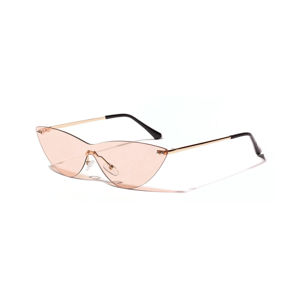 Brown tinted vintage sunglasses with a metal frame for adults