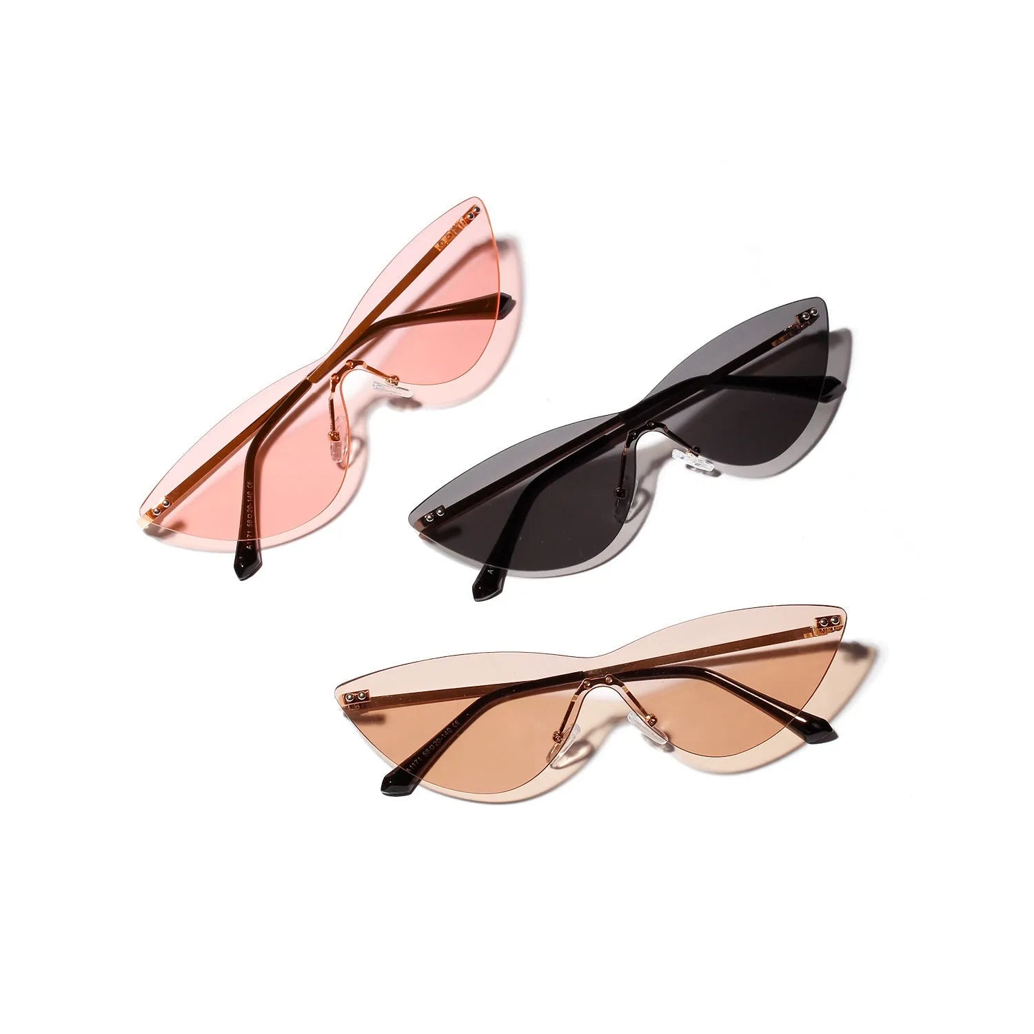 Brown tinted vintage sunglasses with a metal frame for adults