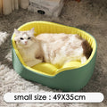 Washable cloth pet kennel for dogs and cats in black or green, shown in small, medium, and large sizes.