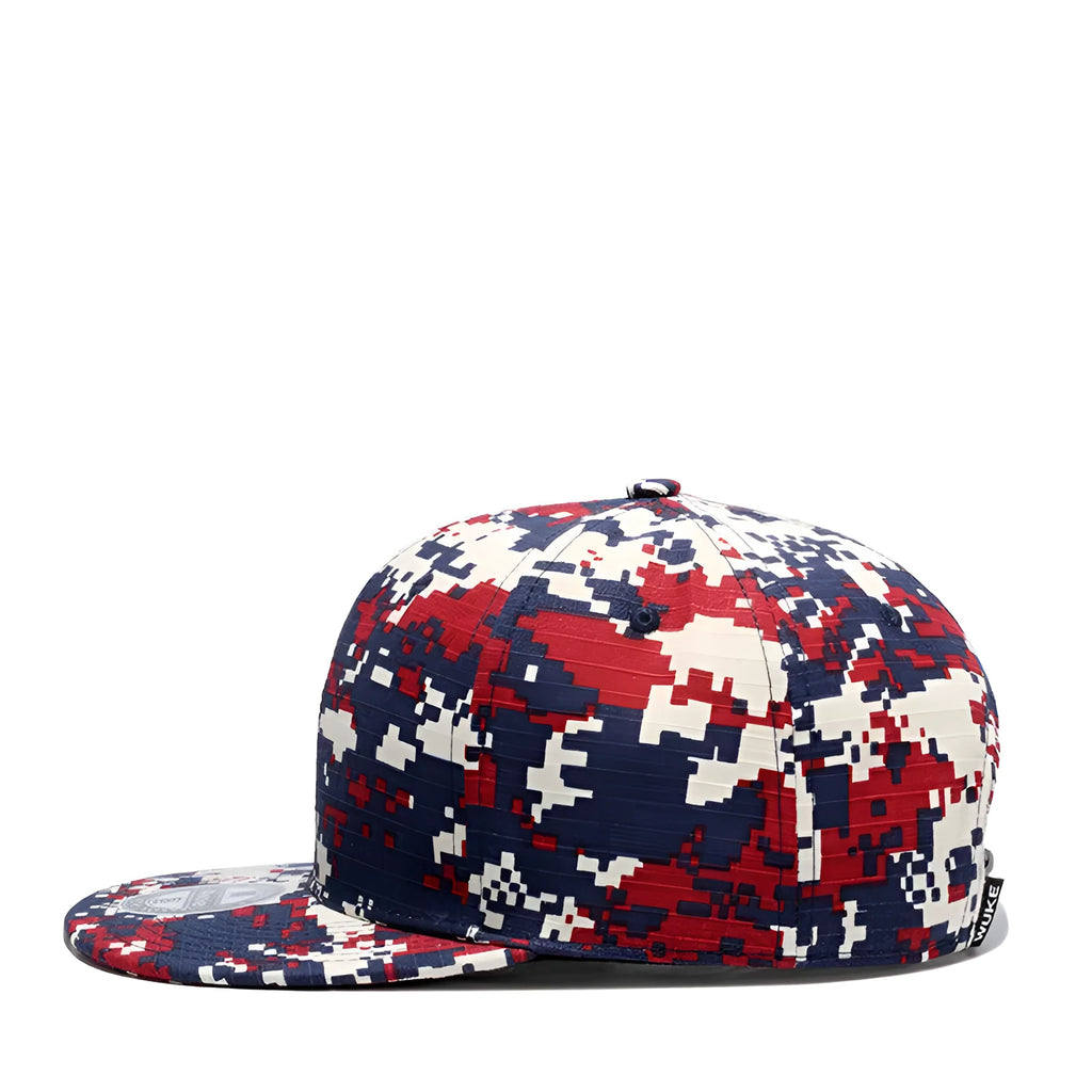 Cotton dome baseball cap with wide brim and flat eaves, adjustable closure, size S 54-56 cm, style options A B C
