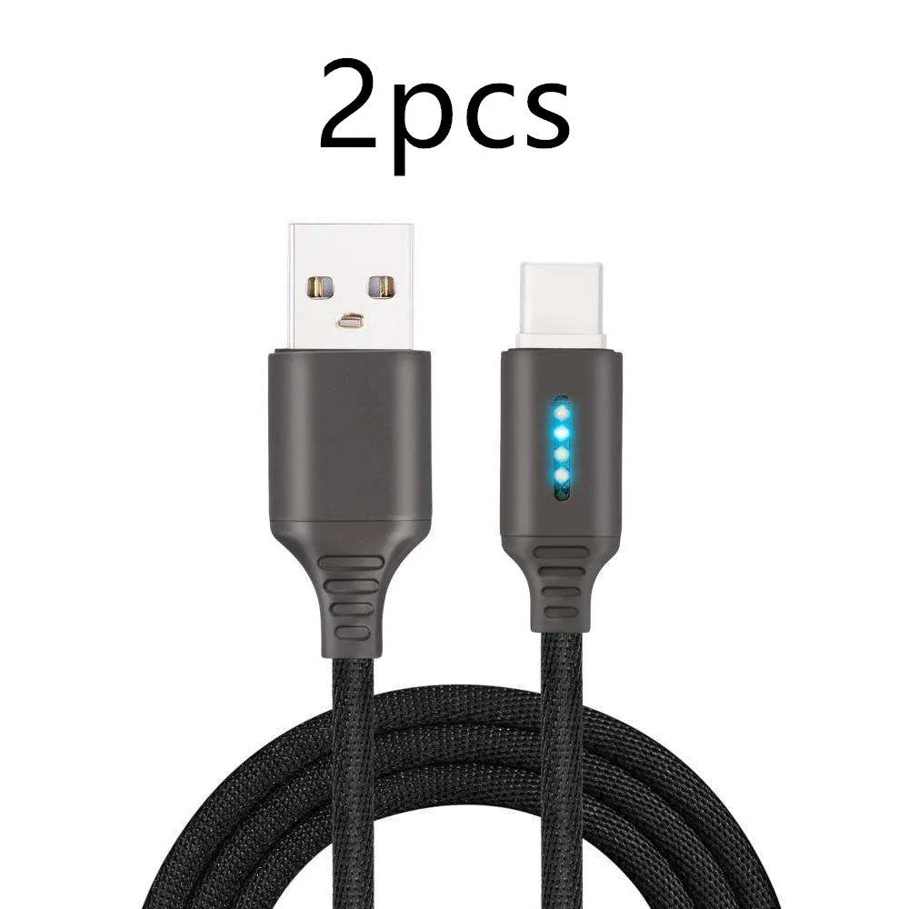 Fabric braided USB charging cable in multiple colours with 1 metre length