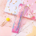 15cm colourful ruler with laser-cut heart designs serving as both measurement tool and bookmark