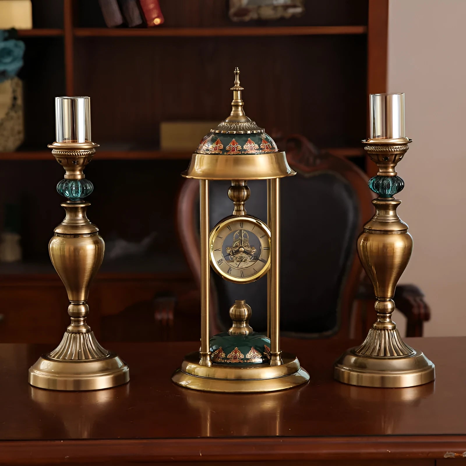 Nordic rectangular metal wall clock with pointer display and light luxury design