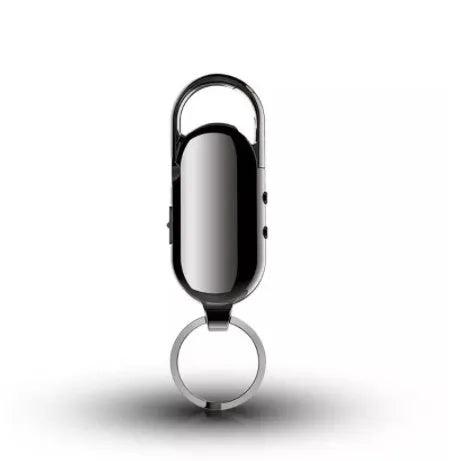 Black portable digital voice recorder with zinc alloy shell and USB port.