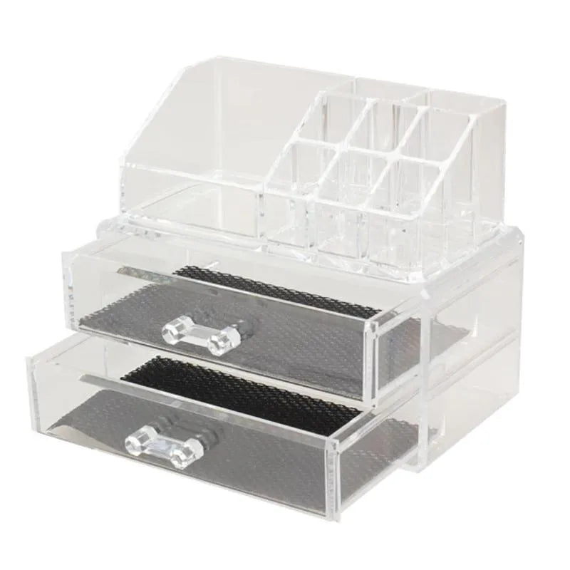 Clear foldable acrylic makeup storage organiser case with 18 litre capacity