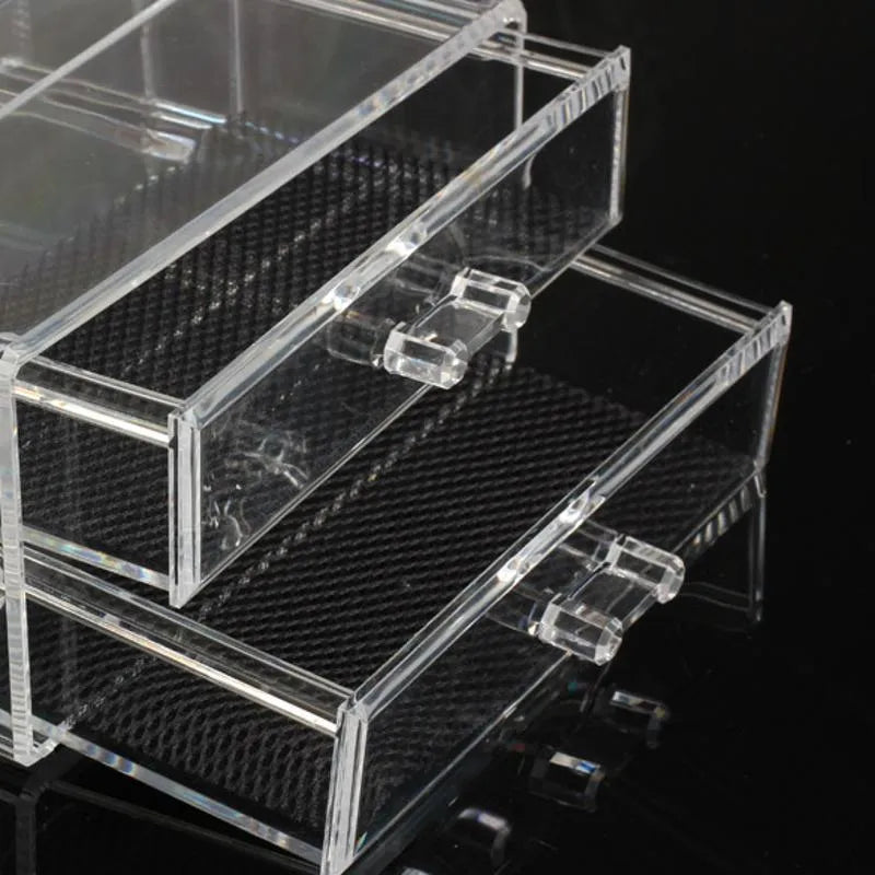 Clear foldable acrylic makeup storage organiser case with 18 litre capacity