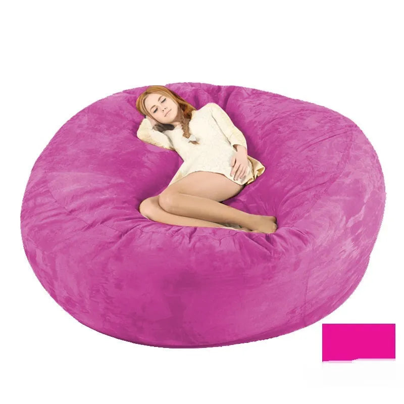 Oversized 7FT suede bean bag chair for adults in living room, aqua green colour with removable cover
