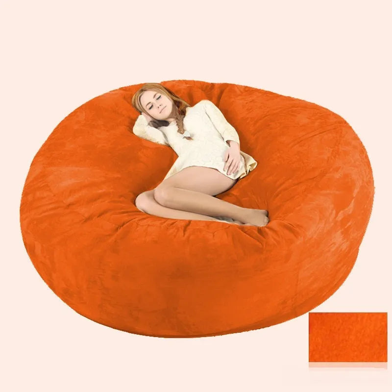 Oversized 7FT suede bean bag chair for adults in living room, aqua green colour with removable cover