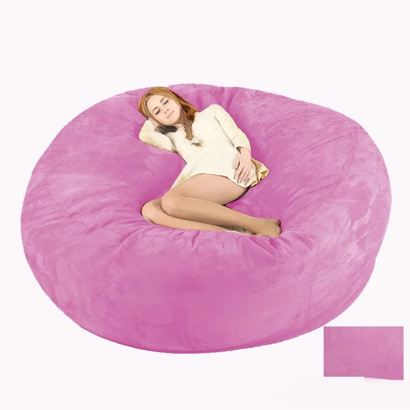 Oversized 7FT suede bean bag chair for adults in living room, aqua green colour with removable cover