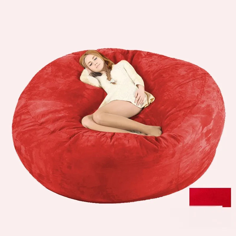 Oversized 7FT suede bean bag chair for adults in living room, aqua green colour with removable cover