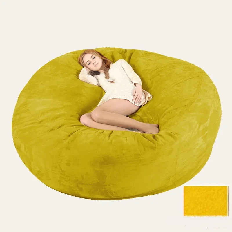Oversized 7FT suede bean bag chair for adults in living room, aqua green colour with removable cover