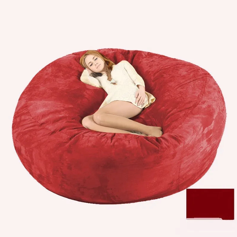 Oversized 7FT suede bean bag chair for adults in living room, aqua green colour with removable cover