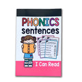 Children's English phonics reading worksheet showing A4 practice sheet with literacy exercises