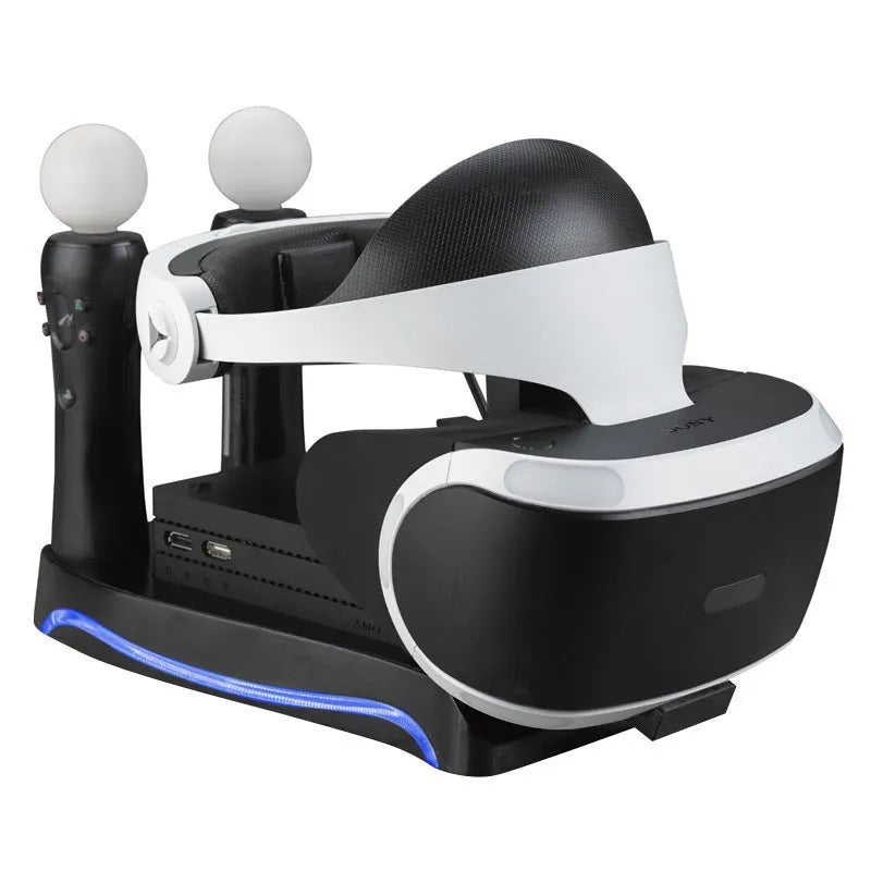 Black PS4 VR controller charging base station for PlayStation VR gaming accessories