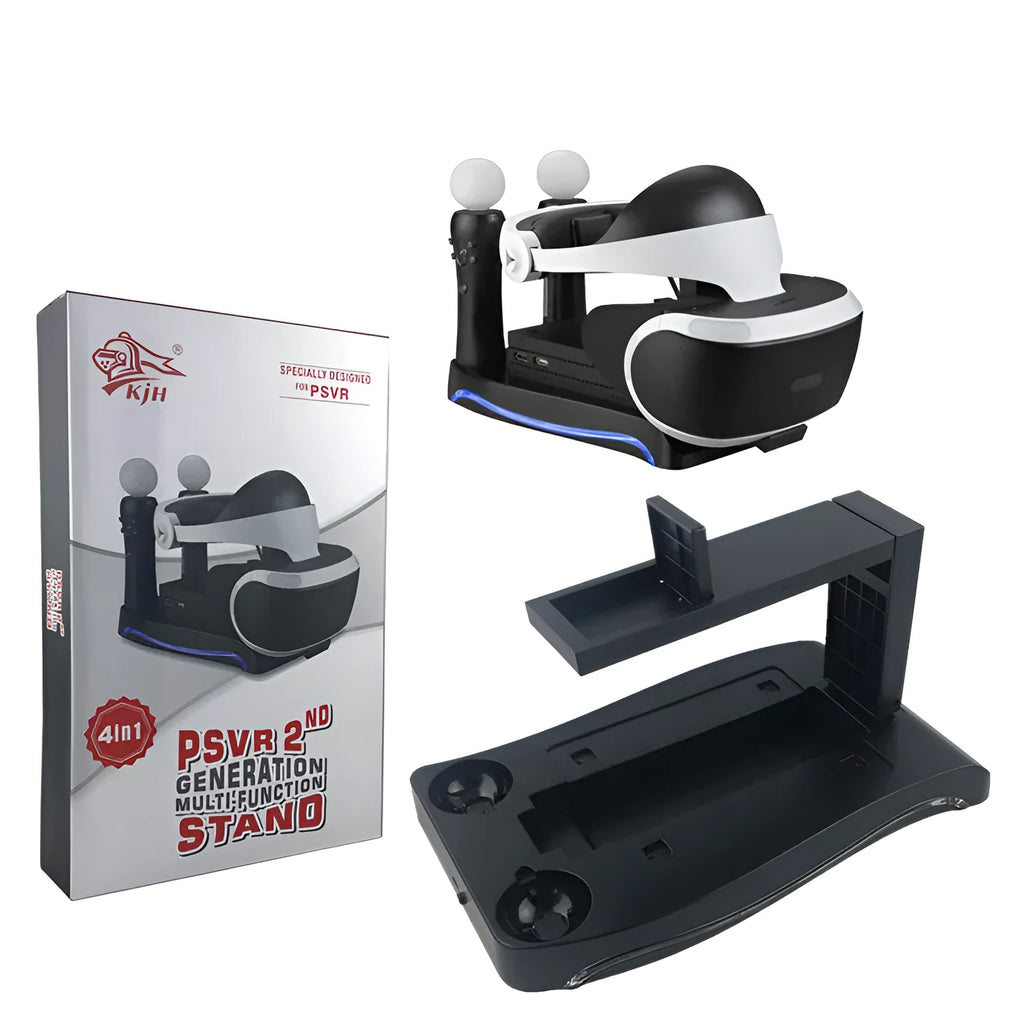 Black PS4 VR controller charging base station for PlayStation VR gaming accessories