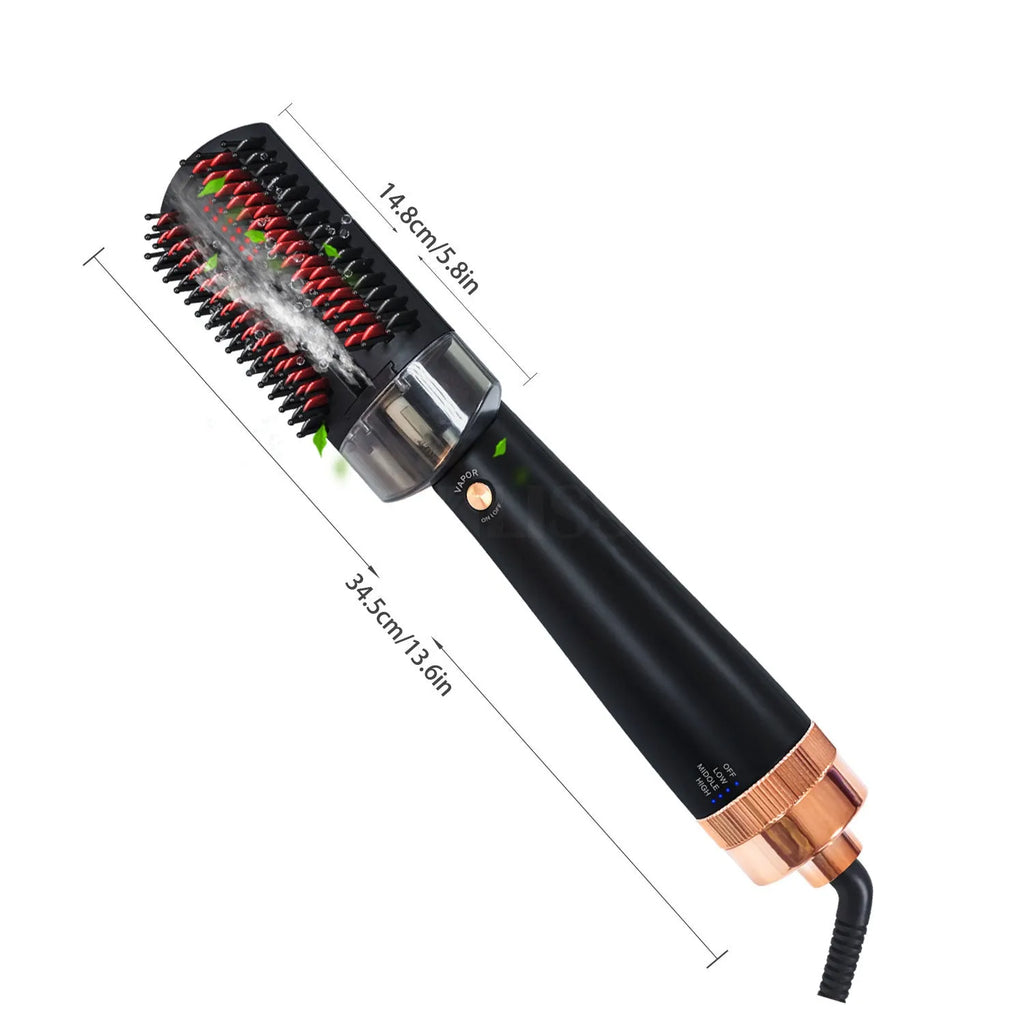 Black and pink wet dry styling comb with tourmaline ceramic plates and temperature control