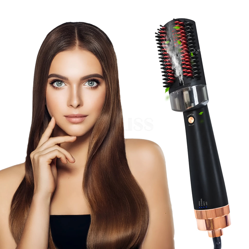 Black and pink wet dry styling comb with tourmaline ceramic plates and temperature control