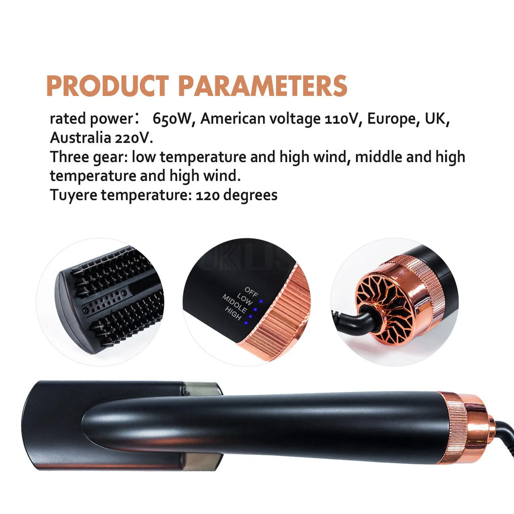 Black and pink wet dry styling comb with tourmaline ceramic plates and temperature control