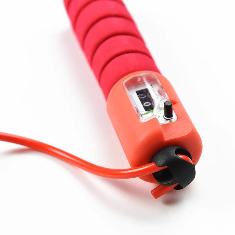 Adult skipping rope with sponge handles and built-in counter, total length 287cm