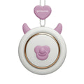 Mini bladeless neck band fan with hanging rope, shown in a cute animal colour variant.
