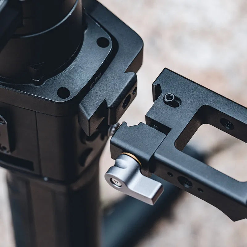 Aluminium alloy DJI Ronin-S and SC gimbal pot holder with quick-release parts and accessory mounts.