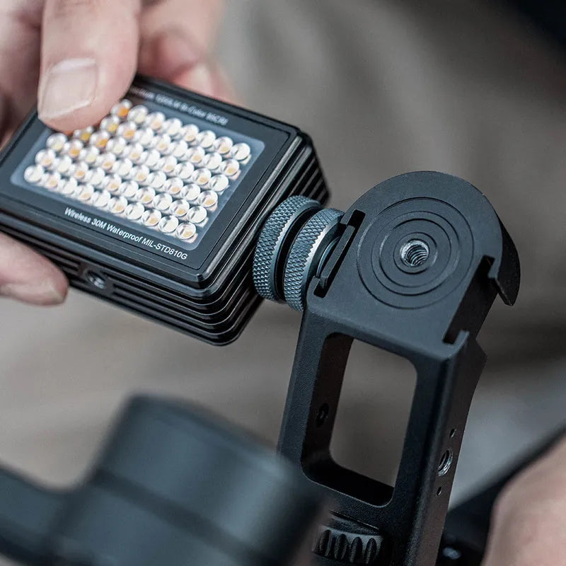 Aluminium alloy DJI Ronin-S and SC gimbal pot holder with quick-release parts and accessory mounts.